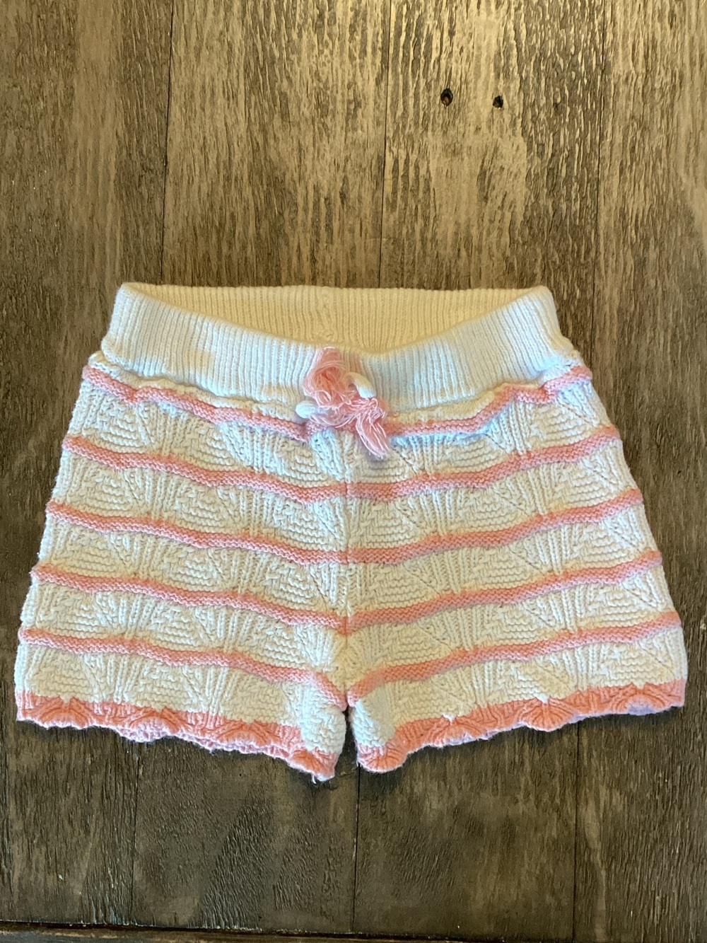 Sincerely Jules  kids  18M White & Light Pink Knit High Waist Shorts